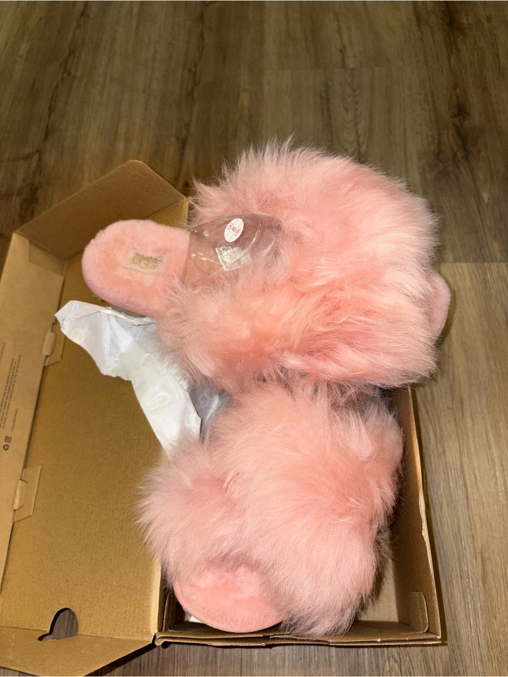 Plush Pink Faux-Fur Women's Slide Slippers